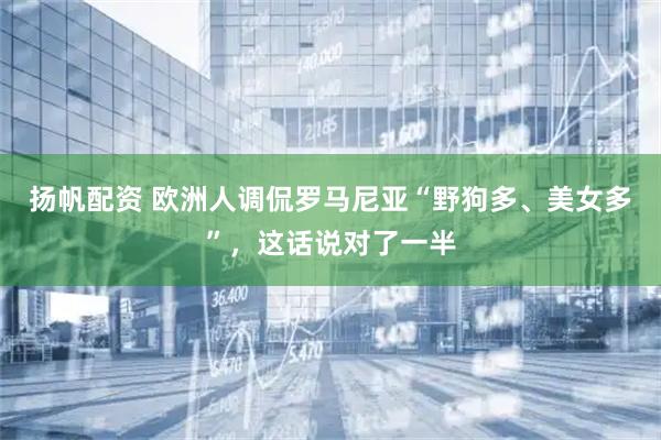 扬帆配资 欧洲人调侃罗马尼亚“野狗多、美女多”，这话说对了一半