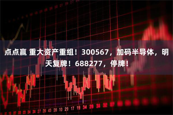 点点赢 重大资产重组！300567，加码半导体，明天复牌！688277，停牌！